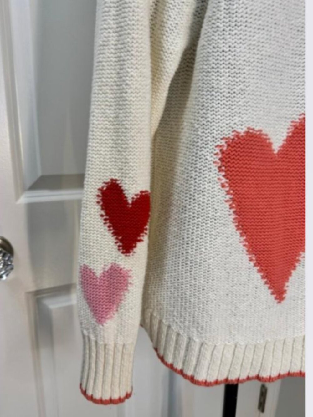 Anthropologie Maeve Heart Cardigan in Ivory with Hearts Detail – Size Small - Picture 8 of 11